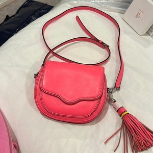Hot Pink Rebecca Minkoff crossbody bag with tassel